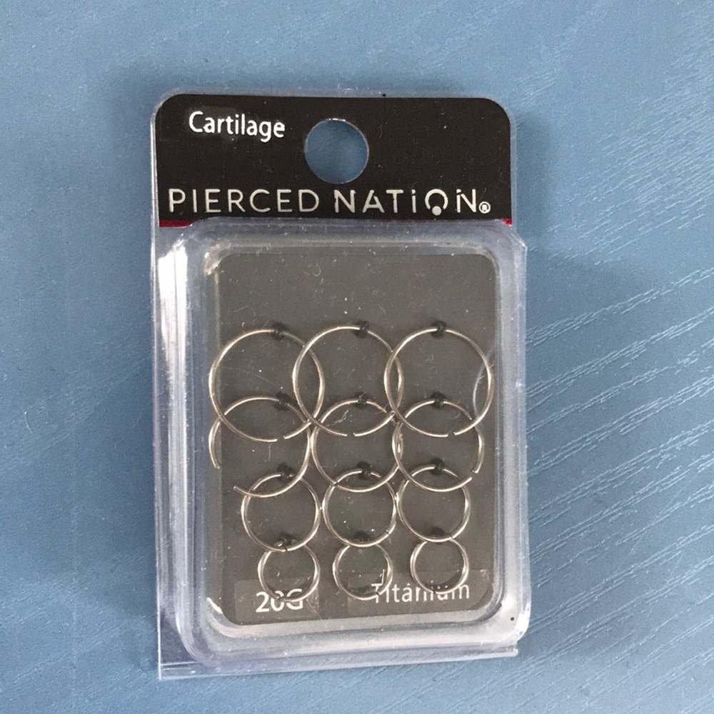 Pierced nation pack of titanium cartilage rings